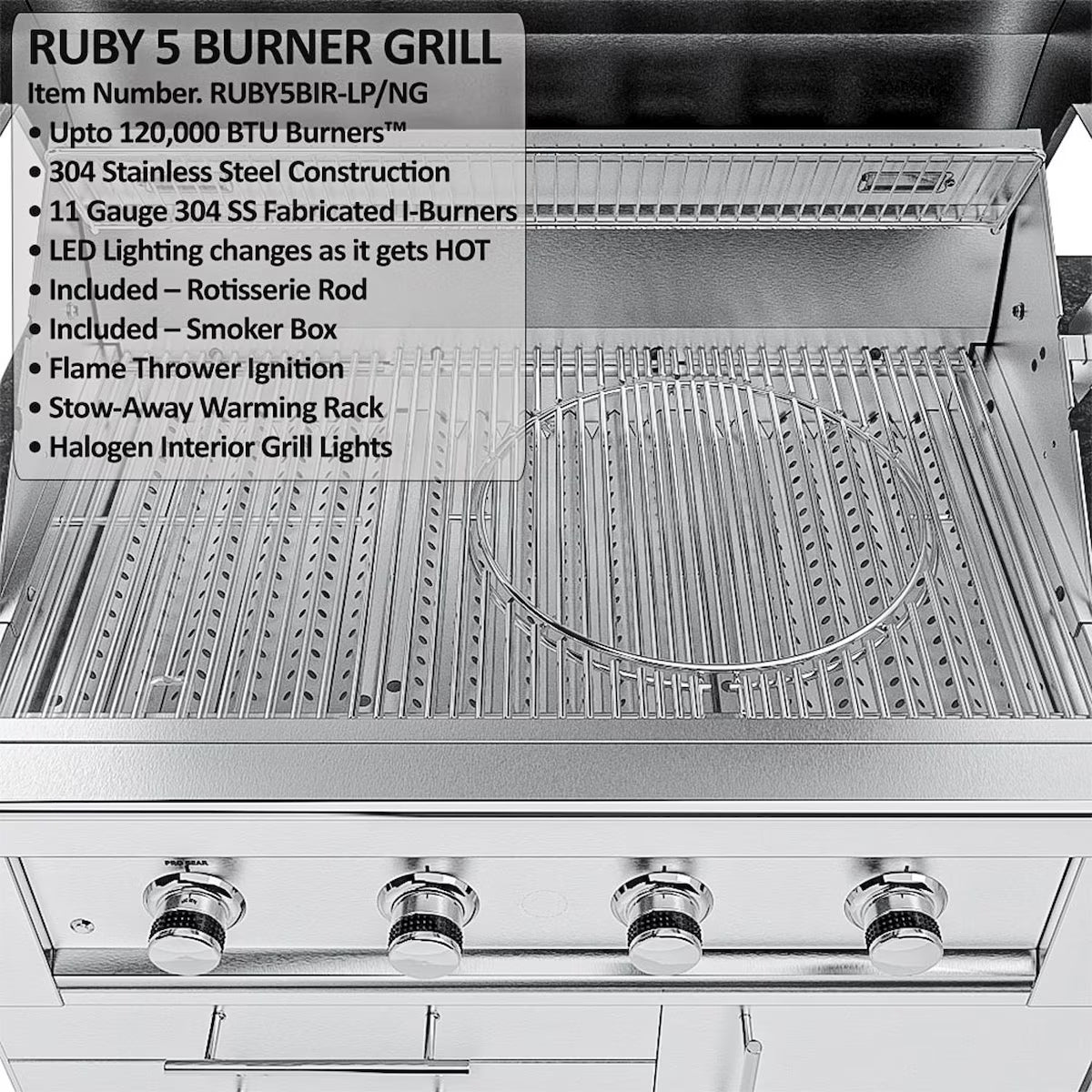 Sunstone Houston 9′8″ Stainless Steel Outdoor Kitchen Island Package with Grill, Side Burner, Refrigerator & Sink