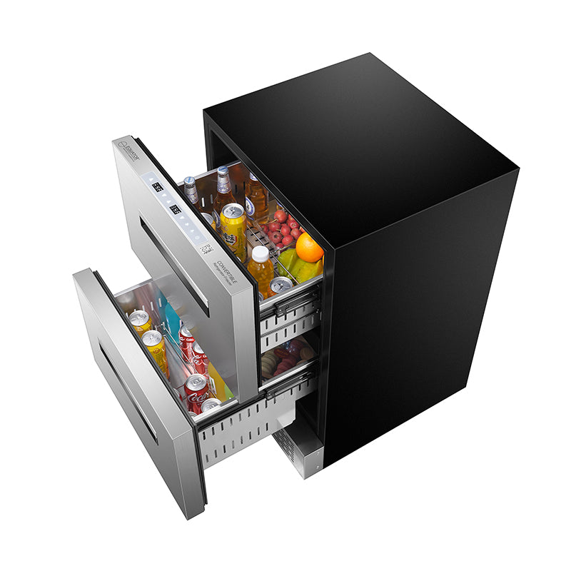 Equator Advanced Appliances 24″ Dual-Drawer Convertible Refrigerator/Freezer – 2 Zones, 5 Cu. Ft., Sabbath Mode