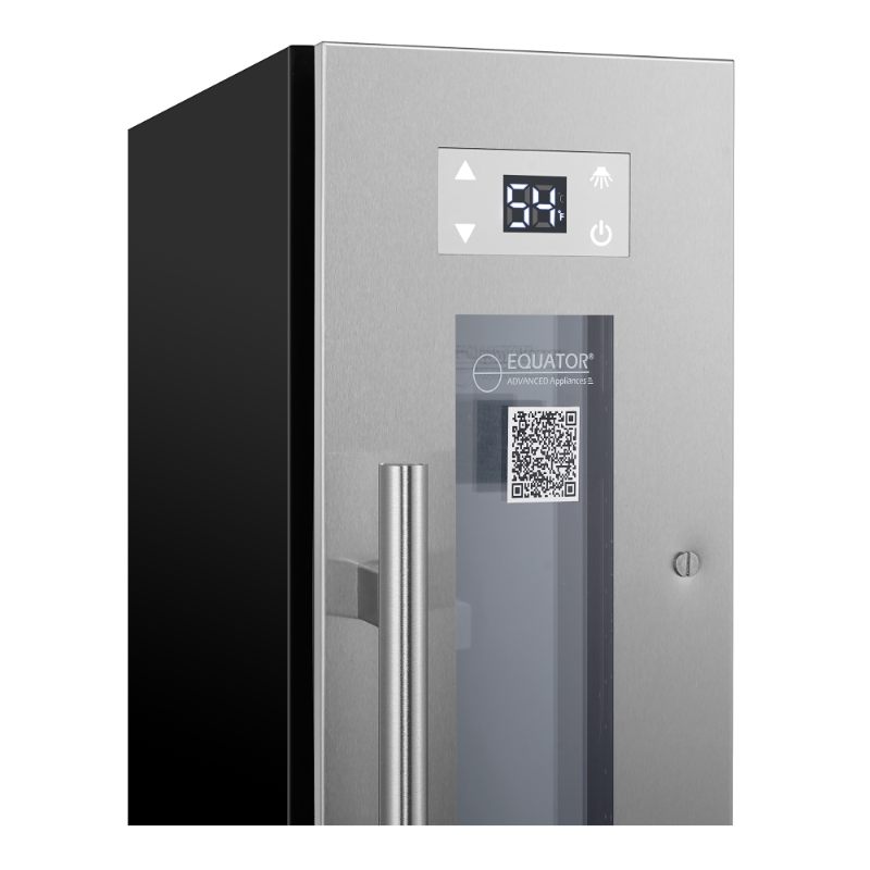Equator Advanced Appliances 9-Bottle Single-Zone Wine Refrigerator – Stainless Steel, Freestanding or Built-In, 7-Color LED, 110V