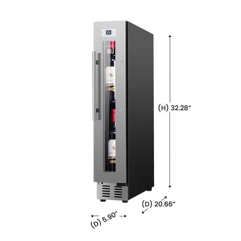 Equator Advanced Appliances 9-Bottle Single-Zone Wine Refrigerator – Stainless Steel, Freestanding or Built-In, 7-Color LED, 110V