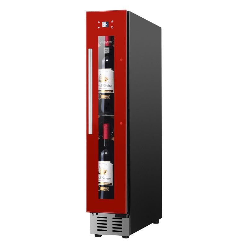 Equator Advanced Appliances 9-Bottle Single-Zone Wine Refrigerator – Red, Freestanding or Built-In, 7-Color LED, 110V
