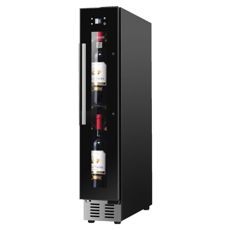 Equator Advanced Appliances 9-Bottle Single-Zone Wine Refrigerator – Black, Freestanding or Built-In, 7-Color LED, 110V