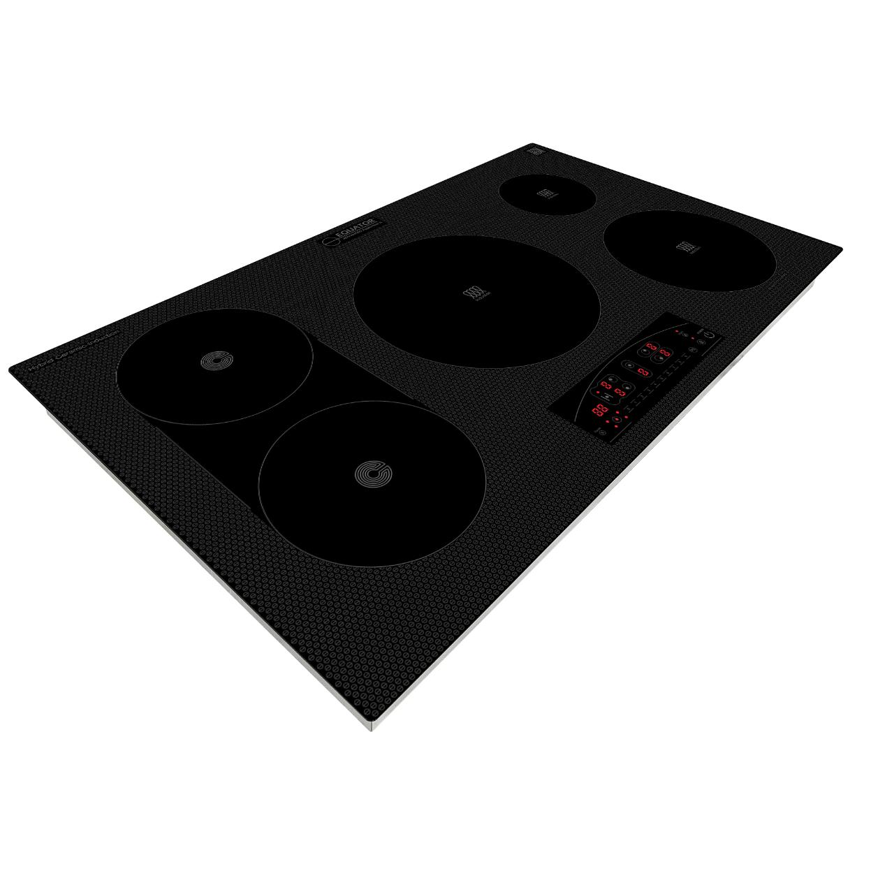 Equator Advanced Appliances 36″ Electric Hybrid Cooktop – 5 Burners, Ceramic & Induction, 220V Slider Touch
