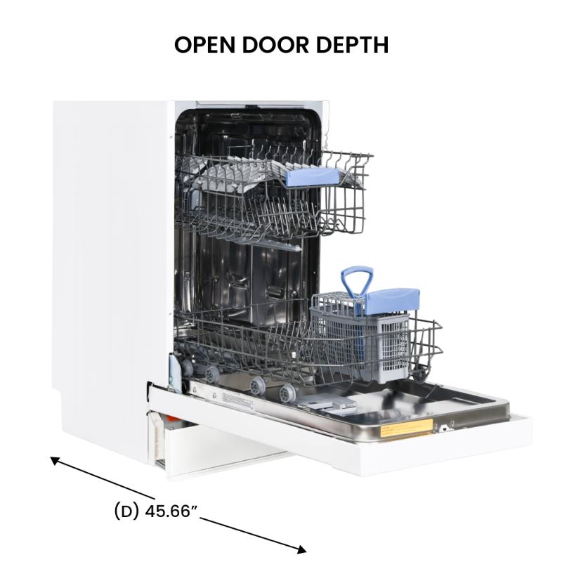Equator Advanced Appliances 18″ Built-In Dishwasher – 10 Place Settings with Wine Rack, 3.4 Gal, 51 dB Quiet, ENERGY STAR®, ADA, 110V Black
