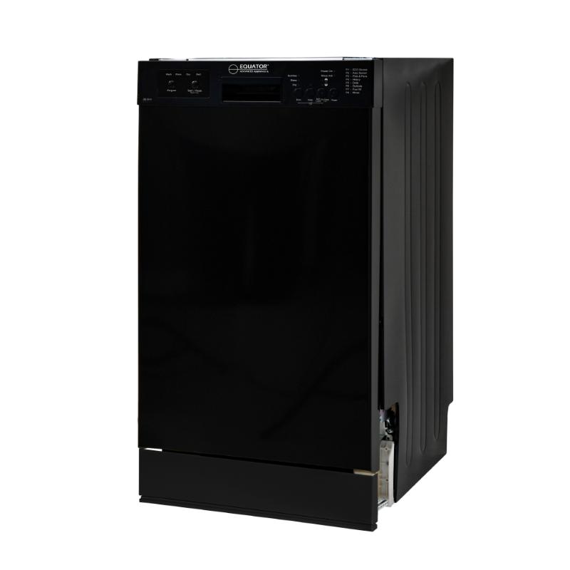 Equator Advanced Appliances 18″ Built-In Dishwasher – 10 Place Settings with Wine Rack, 3.4 Gal, 51 dB Quiet, ENERGY STAR®, ADA, 110V Black