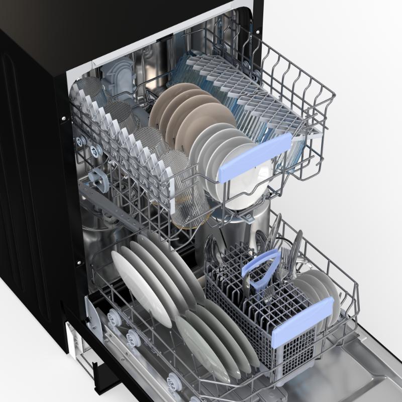 Equator Advanced Appliances 18″ Built-In Dishwasher – 10 Place Settings with Wine Rack, 3.4 Gal, 51 dB Quiet, ENERGY STAR®, ADA, 110V Black