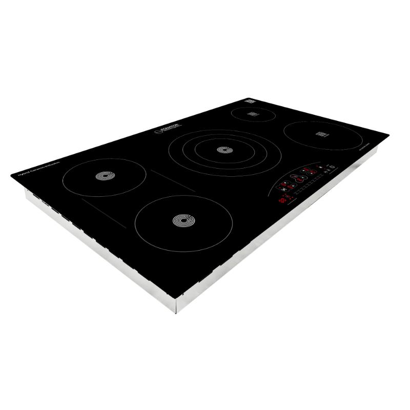 Equator Advanced Appliances  36″ Electric Hybrid Cooktop – 5 Burners, Ceramic & Induction, 220V Standard Touch