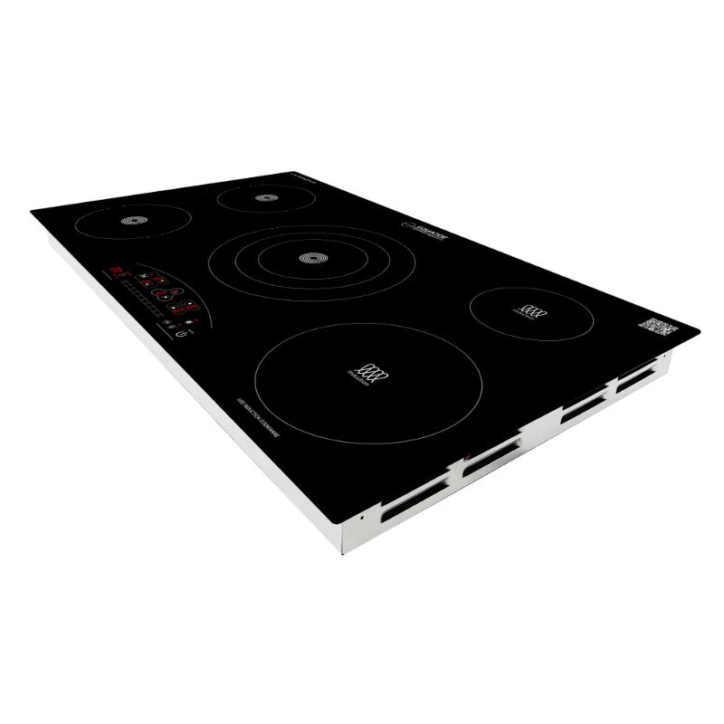 Equator Advanced Appliances  36″ Electric Hybrid Cooktop – 5 Burners, Ceramic & Induction, 220V Standard Touch