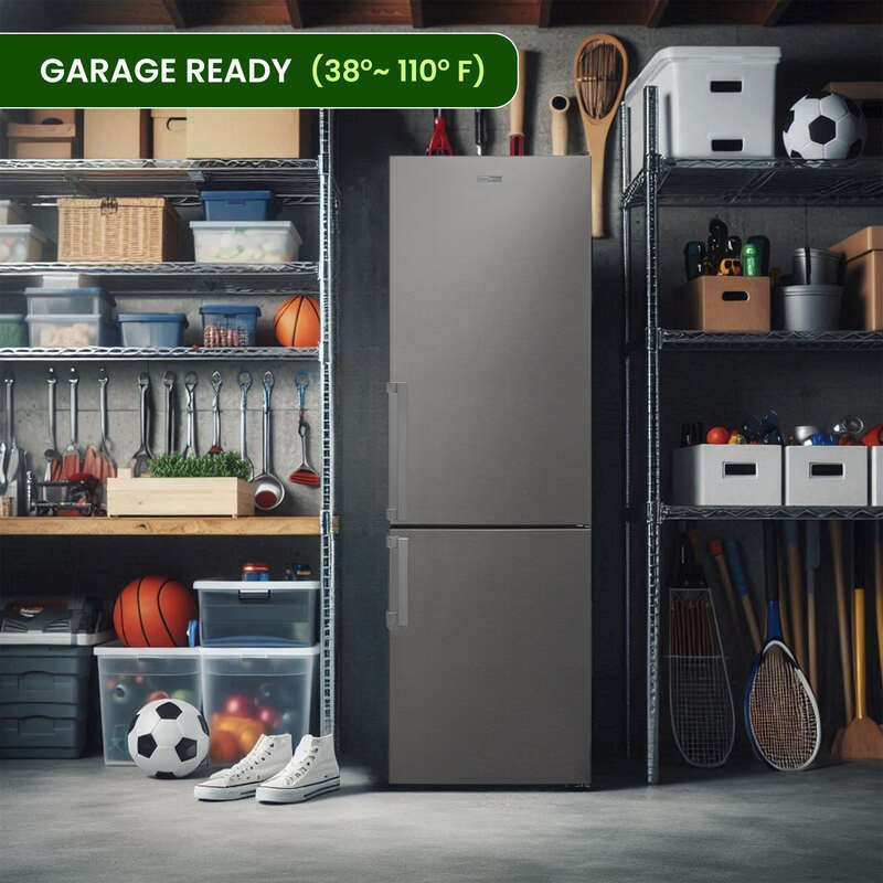 Conserv 12 Cu. Ft. No-Frost Bottom Freezer Refrigerator with Wine Rack – Garage Ready, ENERGY STAR®, Stainless