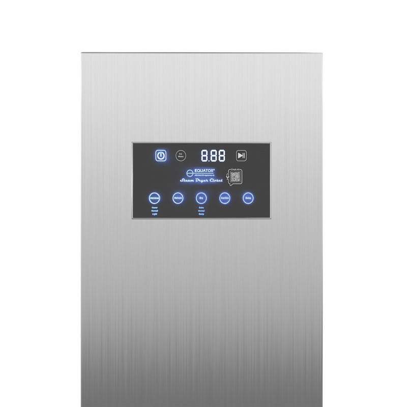 Equator Advanced Appliances Steam Dryer Closet – Wrinkle Removal, Sanitizing & Deodorizing, Refreshes Clothing, Slim Design, 110V Left Hinge Stainless