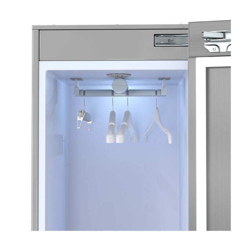 Equator Advanced Appliances Steam Dryer Closet – Wrinkle Removal, Sanitizing & Deodorizing, Refreshes Clothing, Slim Design, 110V Left Hinge Stainless