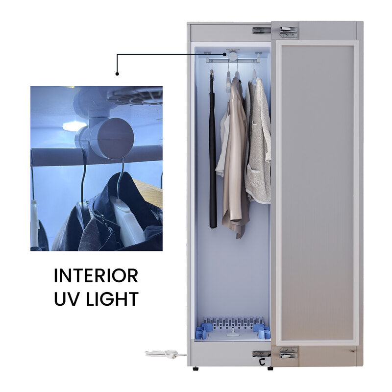 Equator Advanced Appliances Steam Dryer Closet – Wrinkle Removal, Sanitizing & Deodorizing, Refreshes Clothing, Slim Design, 110V Left Hinge Stainless