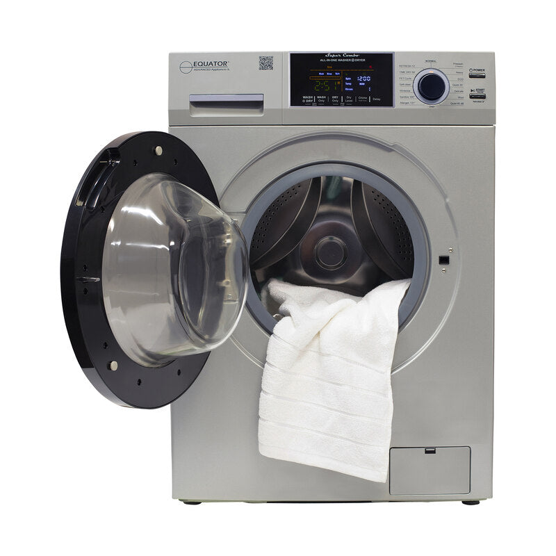 Equator Advanced Appliances All-in-One 4800 Washer-Dryer with Vented Drying — Dries 30% Faster Than Condenser Models, 15 lb Capacity, 110V - Silver