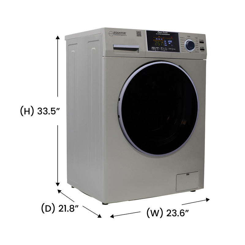 Equator Advanced Appliances All-in-One 4800 Washer-Dryer with Vented Drying — Dries 30% Faster Than Condenser Models, 15 lb Capacity, 110V - Silver