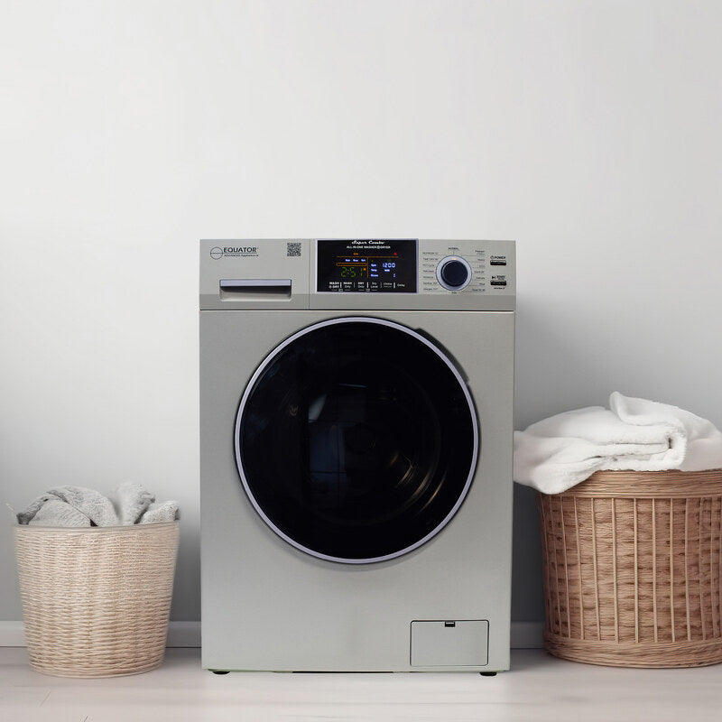 Equator Advanced Appliances All-in-One 4800 Washer-Dryer with Vented Drying — Dries 30% Faster Than Condenser Models, 15 lb Capacity, 110V - Silver