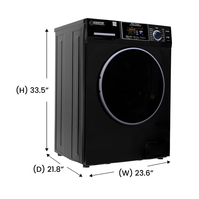 Equator Advanced Appliances All-in-One 4800 Washer-Dryer with Vented Drying — Dries 30% Faster Than Condenser Models, 15 lb Capacity, 110V - Black