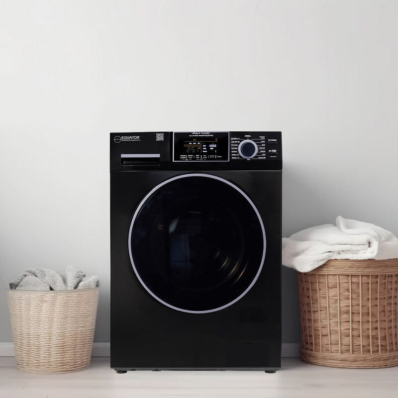 Equator Advanced Appliances All-in-One 4800 Washer-Dryer with Vented Drying — Dries 30% Faster Than Condenser Models, 15 lb Capacity, 110V - Black