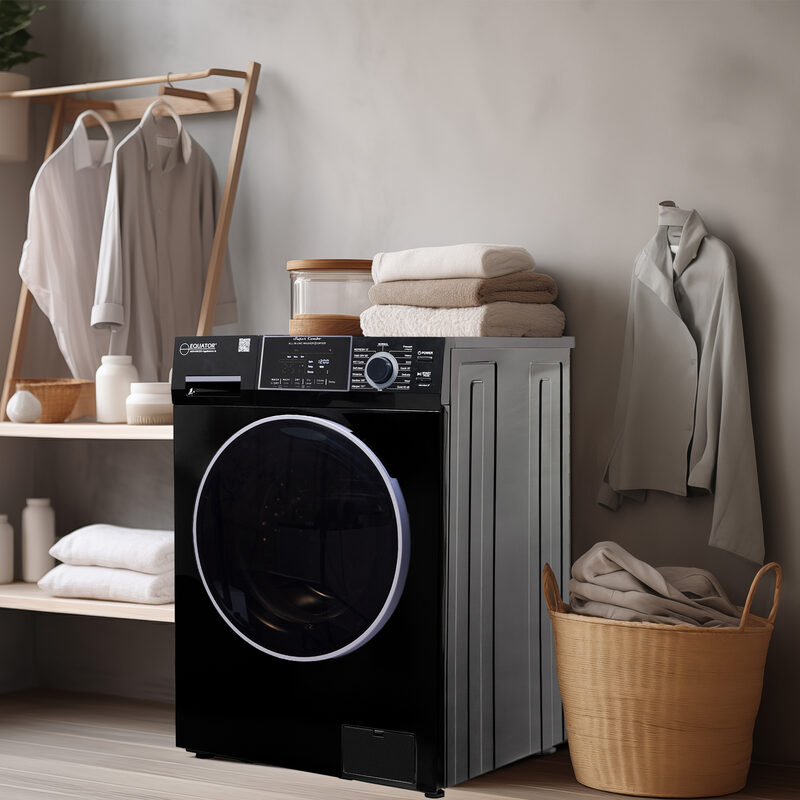 Equator Advanced Appliances All-in-One 4800 Washer-Dryer with Vented Drying — Dries 30% Faster Than Condenser Models, 15 lb Capacity, 110V - Black