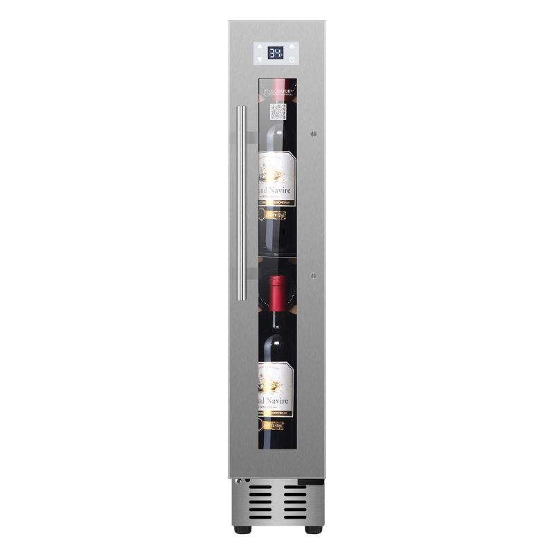 Equator Advanced Appliances 9-Bottle Single-Zone Wine Refrigerator – Stainless Steel, Freestanding or Built-In, 7-Color LED, 110V