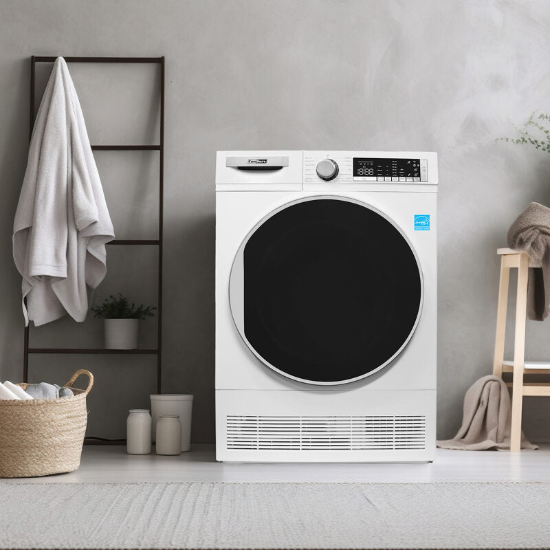 ConServ 4 cu. ft. 220V Ventless Condenser Dryer with Sanitize Cycle, LED Display, Reversible Door, Energy Star® Rated White