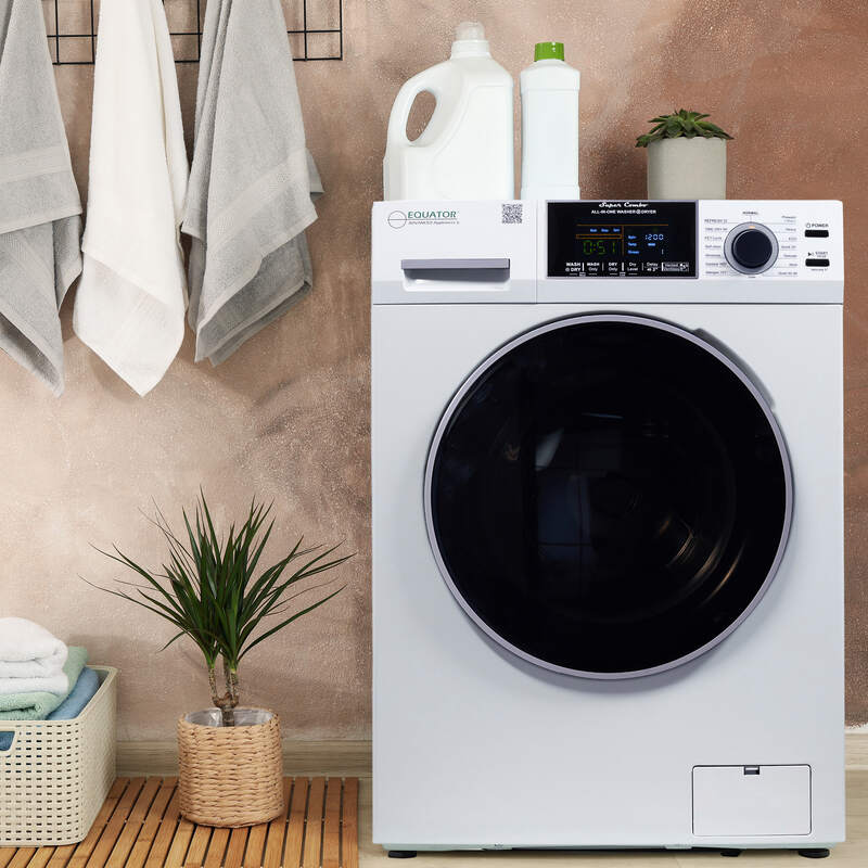 Equator Advanced Appliances All-in-One 4600 Ventless/Vented Washer Dryer with Pet Cycle, 1.62 cu. ft., 15 lb Capacity, 110V -White