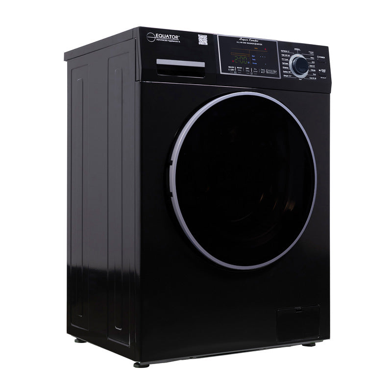 Equator Advanced Appliances All-in-One 4600 Ventless/Vented Washer Dryer with Pet Cycle, 1.62 cu. ft., 15 lb Capacity, 110V -Black