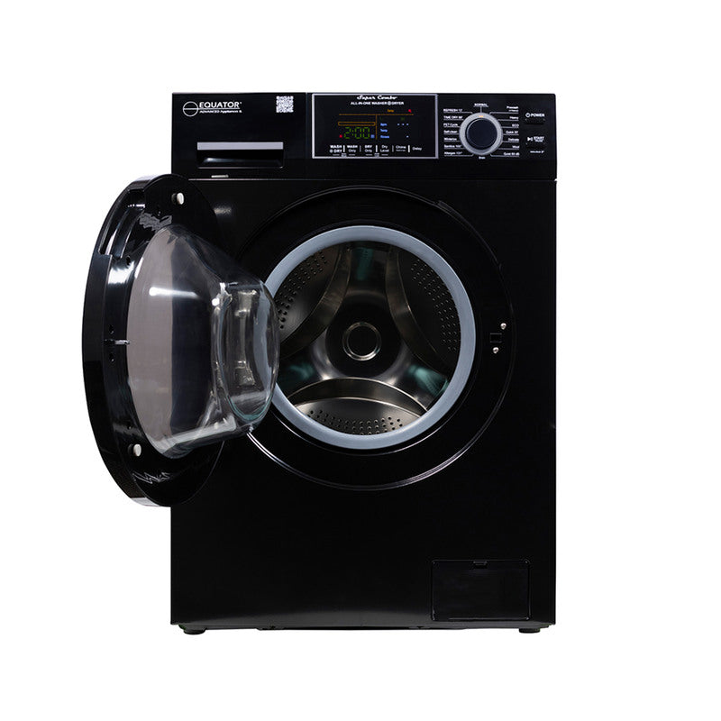 Equator Advanced Appliances All-in-One 4600 Ventless/Vented Washer Dryer with Pet Cycle, 1.62 cu. ft., 15 lb Capacity, 110V -Black