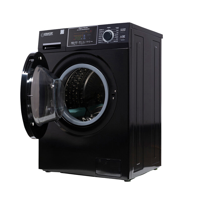 Equator Advanced Appliances All-in-One 4600 Ventless/Vented Washer Dryer with Pet Cycle, 1.62 cu. ft., 15 lb Capacity, 110V -Black