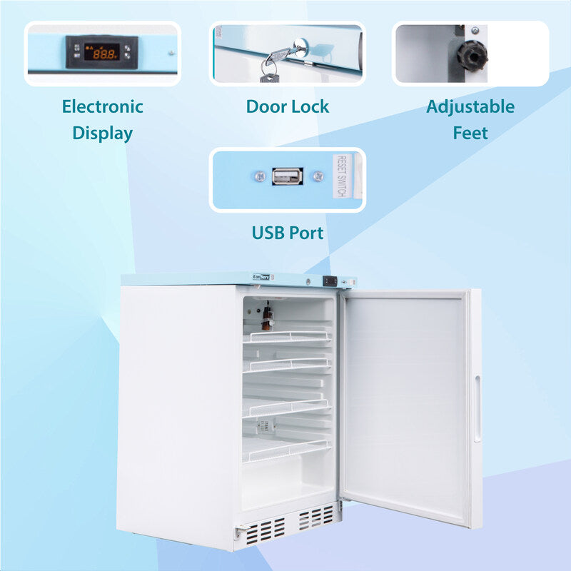 Conserv 3.9 Cu. Ft. Compact Commercial &amp; Pharmaceutical Refrigerator – 24″ Wide, WiFi Enabled, 110V