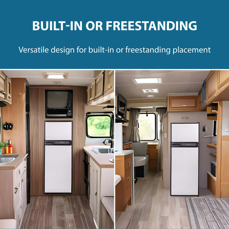 Conserv 10 cu. ft. 12V DC Stainless Steel Refrigerator/Freezer – Two Doors, Ideal for RV, Boat, and Off-Grid Use