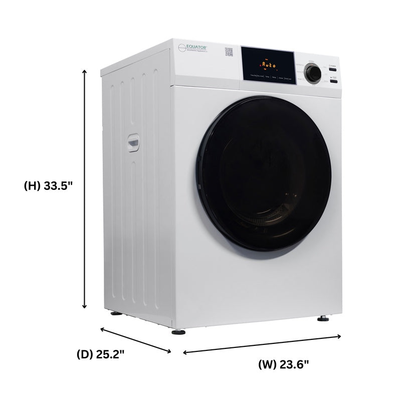 Equator Advanced Appliances Deluxe 24" 220V Vented Sensor Dryer with Sanitize Cycle, 4 cu. ft. Capacity, Touch Control Digital Display