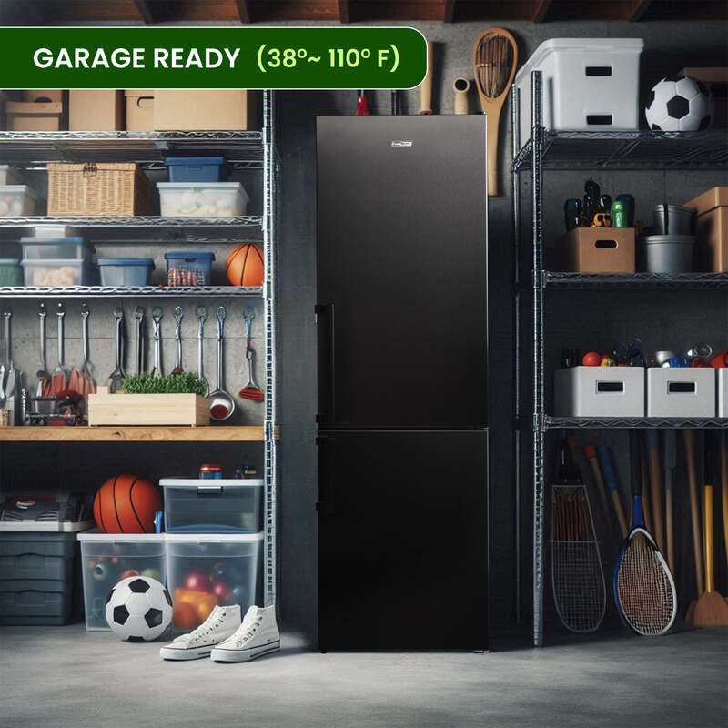 Conserv 12 Cu. Ft. No-Frost Bottom Freezer Refrigerator with Wine Rack – Garage Ready, ENERGY STAR®, Titanium
