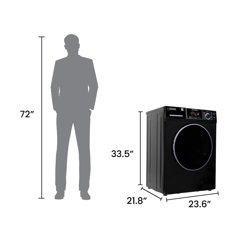 Equator Advanced Appliances All-in-One 4800 Washer-Dryer with Vented Drying — Dries 30% Faster Than Condenser Models, 15 lb Capacity, 110V - Black