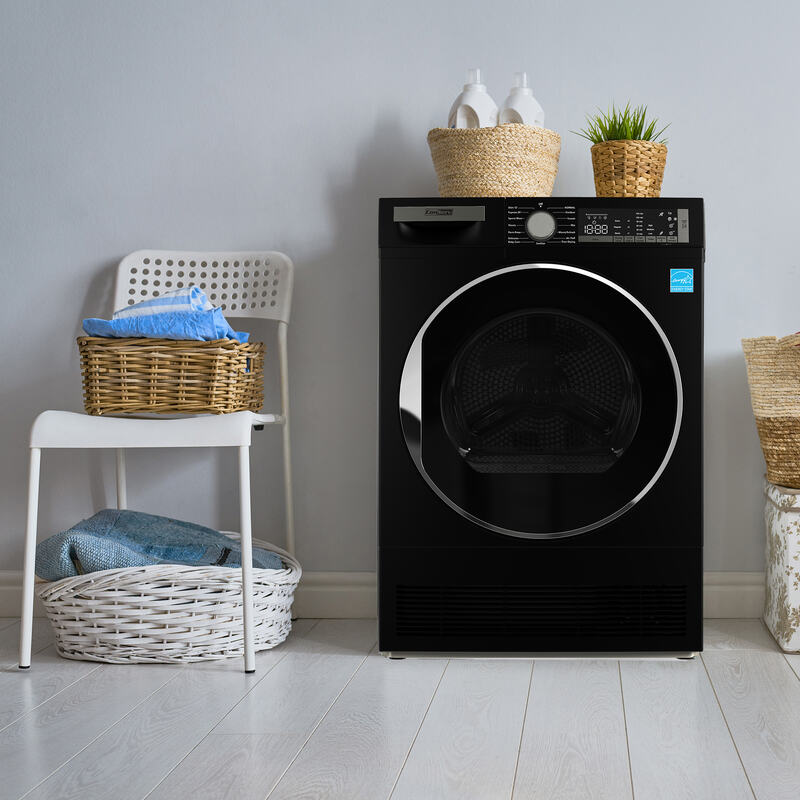 ConServ 4 cu. ft. 220V Ventless Condenser Dryer with Sanitize Cycle, LED Display, Reversible Door, Energy Star® Rated  Black