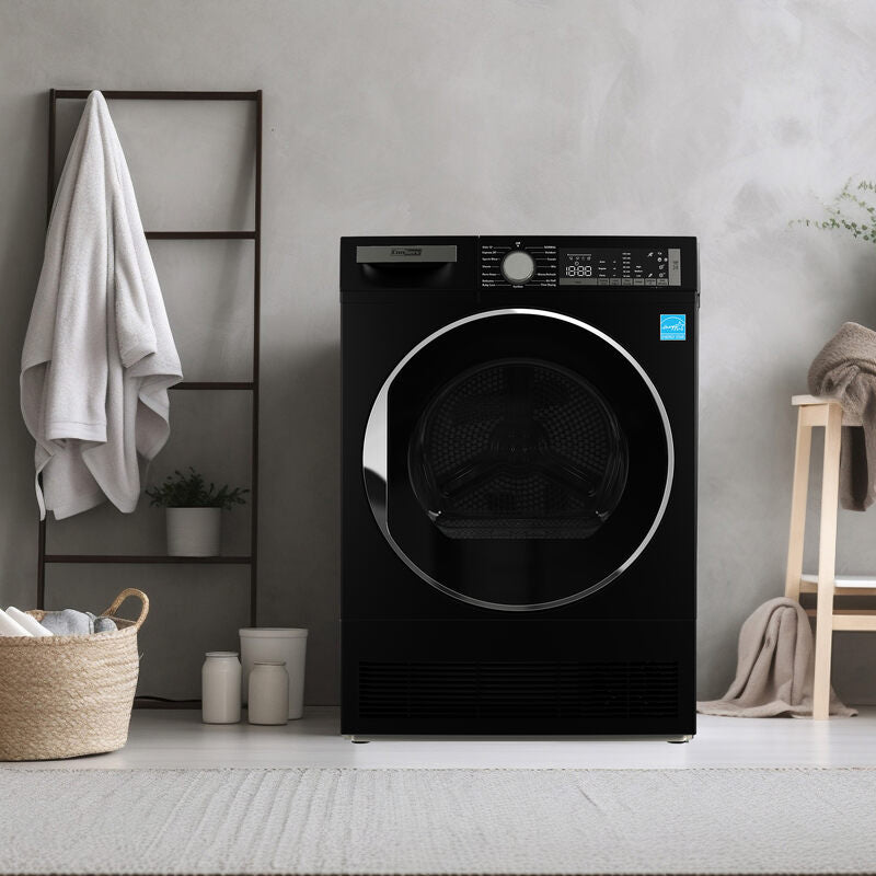 ConServ 4 cu. ft. 220V Ventless Condenser Dryer with Sanitize Cycle, LED Display, Reversible Door, Energy Star® Rated  Black
