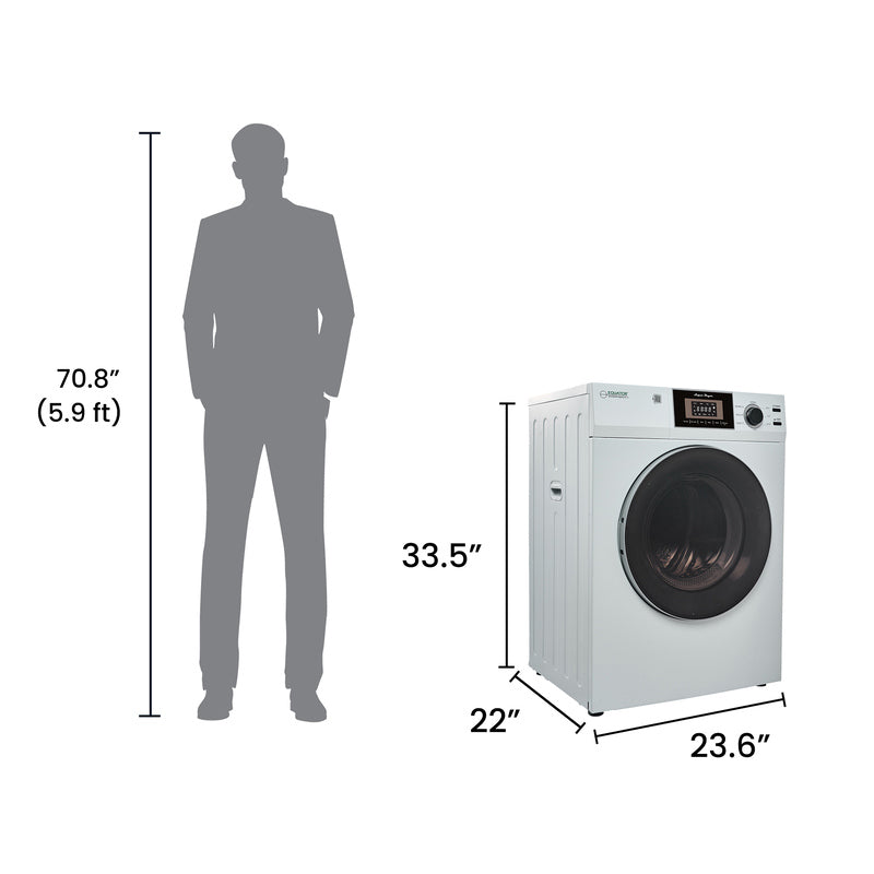 Equator Advanced Appliances Premium 24" Compact Vented Dryer with Washer Socket, Sensor Dry, 3.1 cu. ft. / 13 lb Capacity, 110V