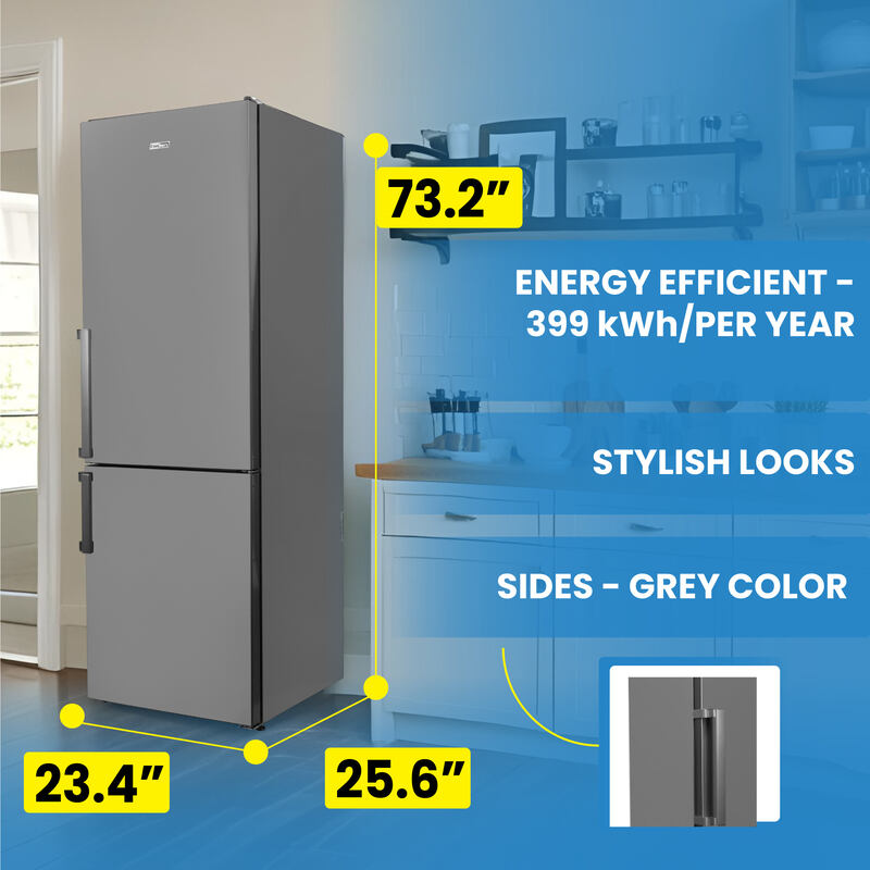 Conserv 12 Cu. Ft. No-Frost Bottom Freezer Refrigerator with Wine Rack – Garage Ready, ENERGY STAR®, Stainless