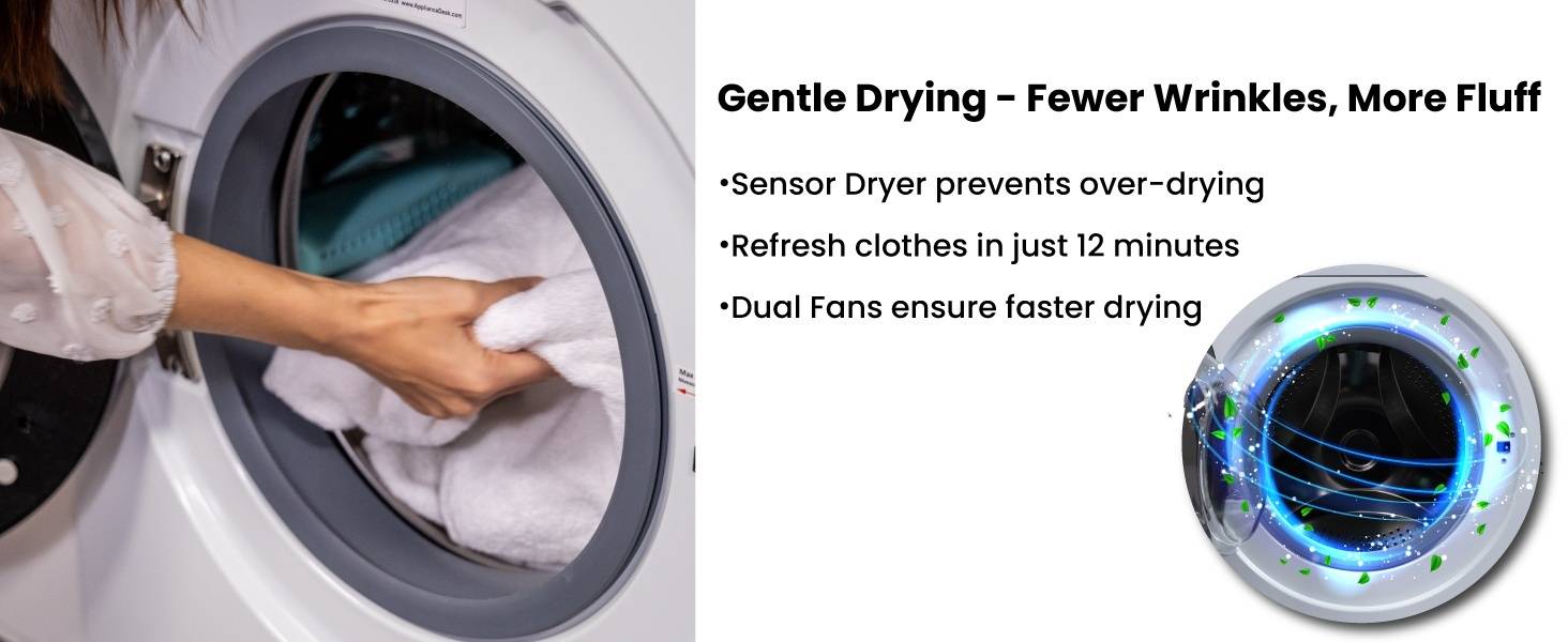 Equator Advanced Appliances All-in-One 4600 Ventless/Vented Washer Dryer with Pet Cycle, 1.62 cu. ft., 15 lb Capacity, 110V -White