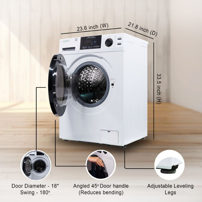Equator Advanced Appliances All-in-One 4600 Ventless/Vented Washer Dryer with Pet Cycle, 1.62 cu. ft., 15 lb Capacity, 110V -White