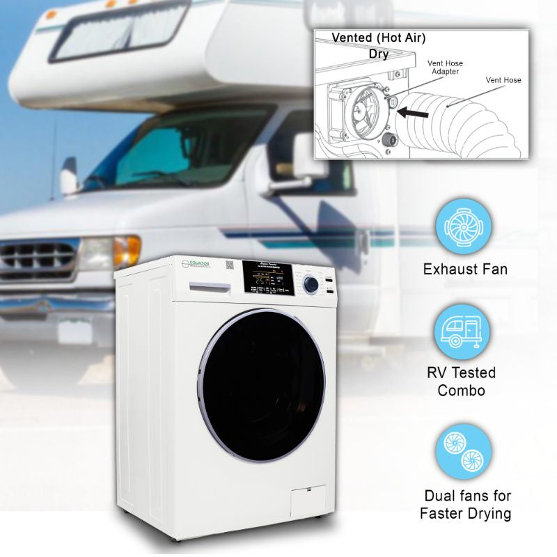 Equator Advanced Appliances All-in-One 4800 Washer-Dryer with Vented Drying — Dries 30% Faster Than Condenser Models, 15 lb Capacity, 110V - White