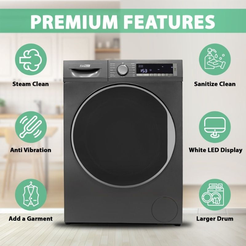ConServ 2.2 cu. ft. Washer with Autosense Technology, 1400 RPM, 15 Programs, Sanitize Cycle, LED Display, 110V - Titanium