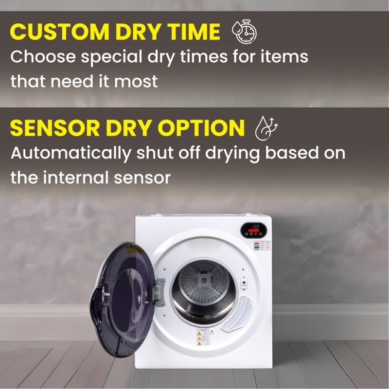 Equator Advanced Appliances Ultra-Compact Short Vented Sensor Dryer with LED Controls, 2.6 cu. ft. / 10 lb Capacity, 110V / 1400W