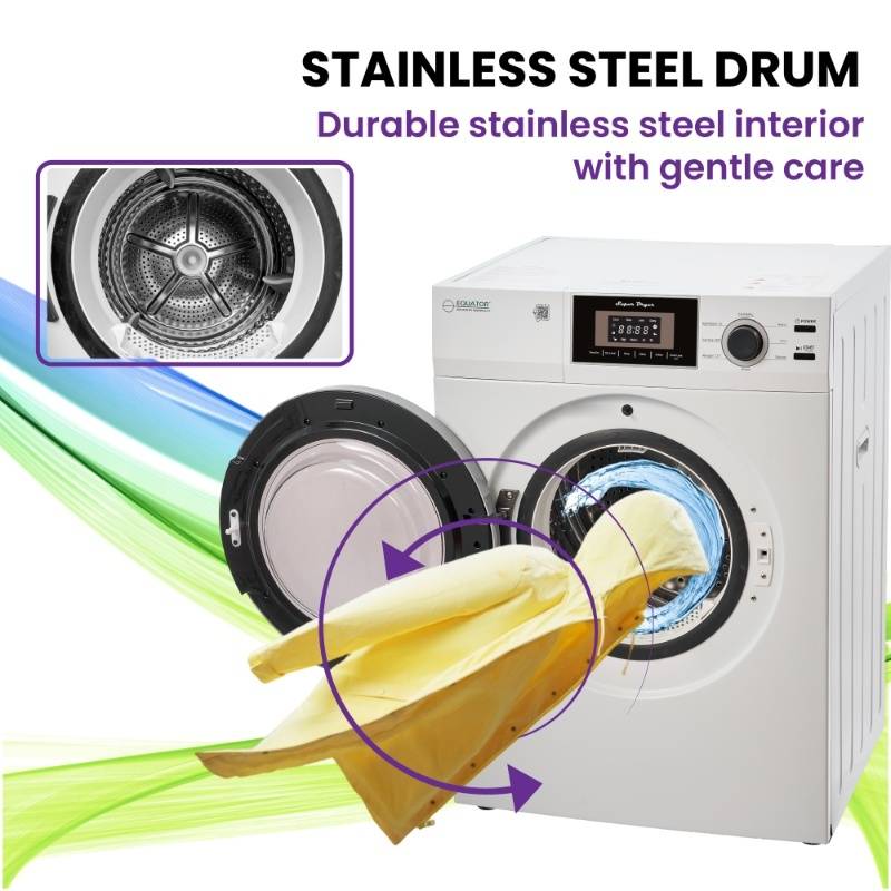 Equator Advanced Appliances Premium 24" Compact Vented Dryer with Washer Socket, Sensor Dry, 3.1 cu. ft. / 13 lb Capacity, 110V