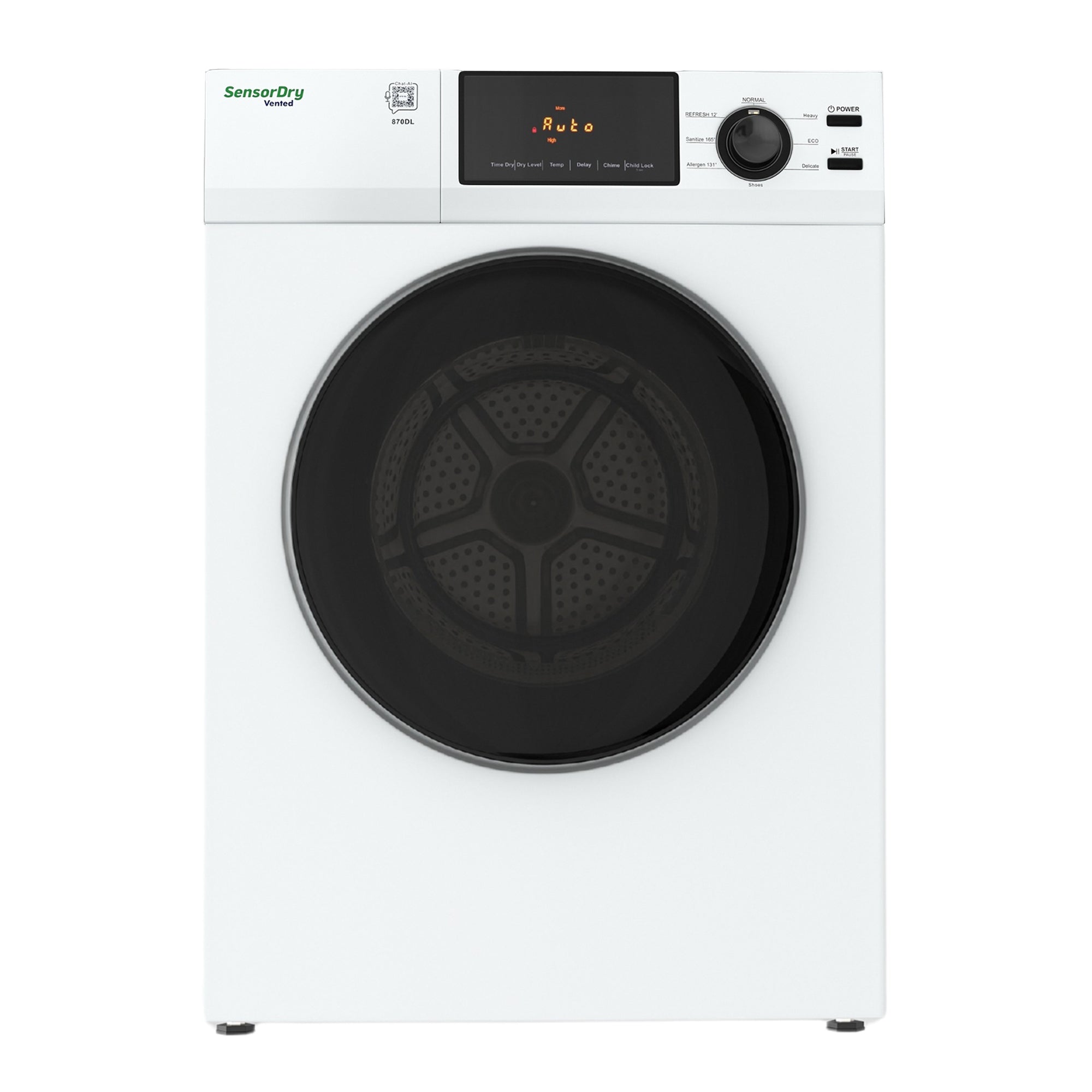 Equator Advanced Appliances Deluxe 24" Vented Sensor Dryer with Washer Socket, 4 cu. ft. / 18 lb Capacity, 110V