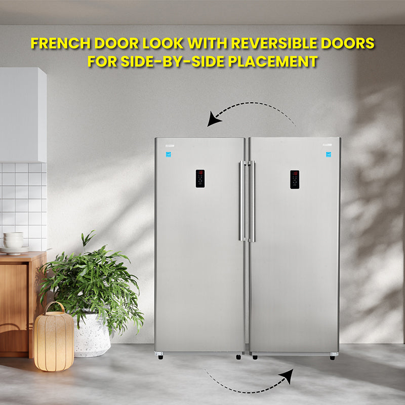 Conserv 17 Cu. Ft. Convertible Upright Freezer/Refrigerator – Garage Ready, ENERGY STAR®, 28” Wide, 110V (Stainless)