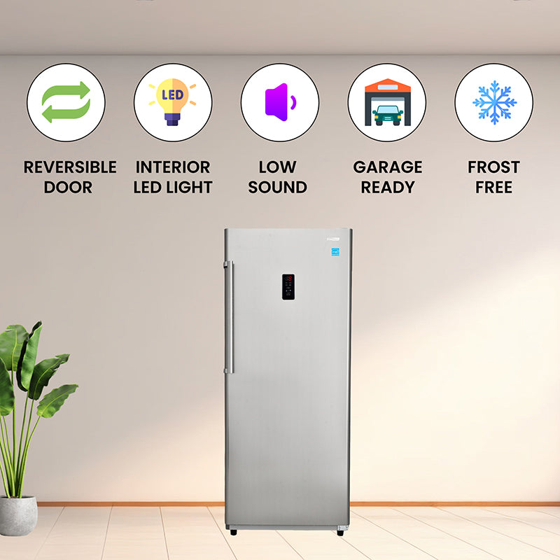 Conserv 17 Cu. Ft. Convertible Upright Freezer/Refrigerator – Garage Ready, ENERGY STAR®, 28” Wide, 110V (Stainless)