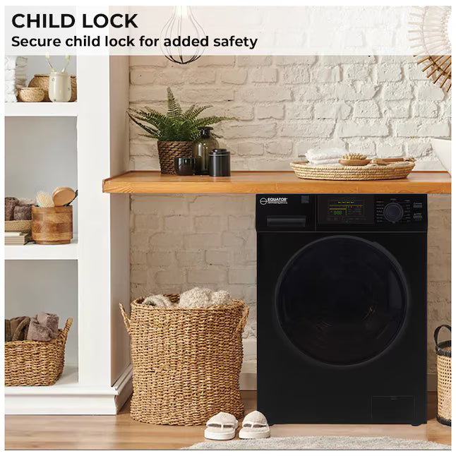 Equator Advanced Appliances Extra-Small 1.62 cu. ft. Stackable Front-Load Washer –  Black