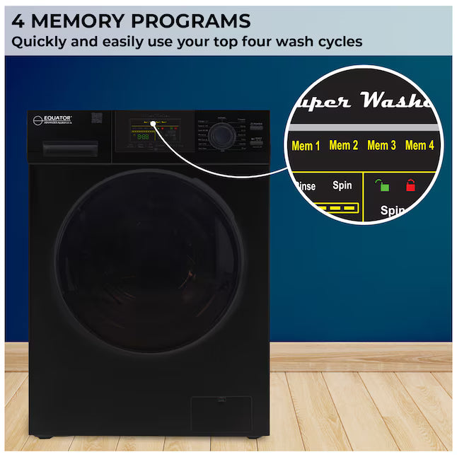 Equator Advanced Appliances Extra-Small 1.62 cu. ft. Stackable Front-Load Washer –  Black