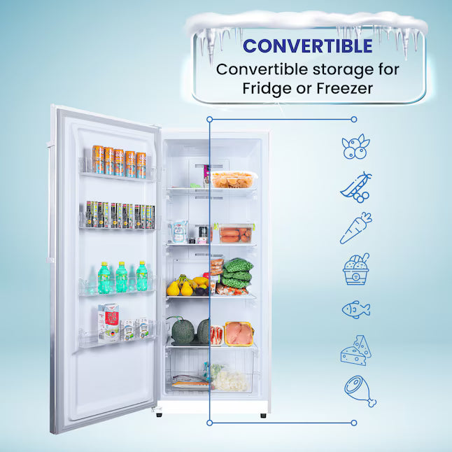 Conserv 14 Cu. Ft. Convertible Upright Freezer/Refrigerator – Garage Ready, ENERGY STAR®, 28” Wide, 110V (White)
