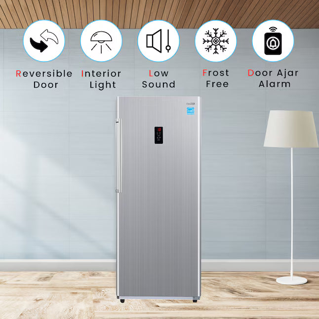 Conserv 14 Cu. Ft. Convertible Upright Freezer/Refrigerator – Garage Ready, ENERGY STAR®, 28” Wide, 110V (Stainless)